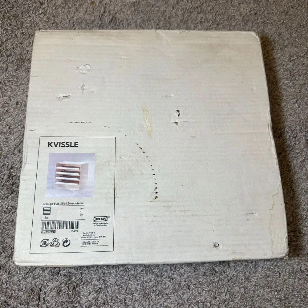 IKEA KVISSLE White Filing Letter Paper Organizer Desk Tray 701.980.31 - READ